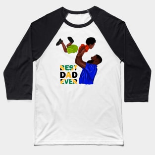 Best Dad Ever, Jamaican Dad and Son, Jamaica Flag Colors Baseball T-Shirt